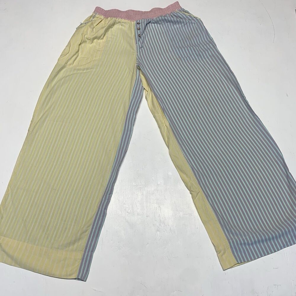 Free People Chambers Laid Back Pants, Butter Yellow Combo XS